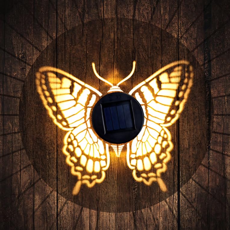 Solar Butterfly Shadow Garden Wall Light