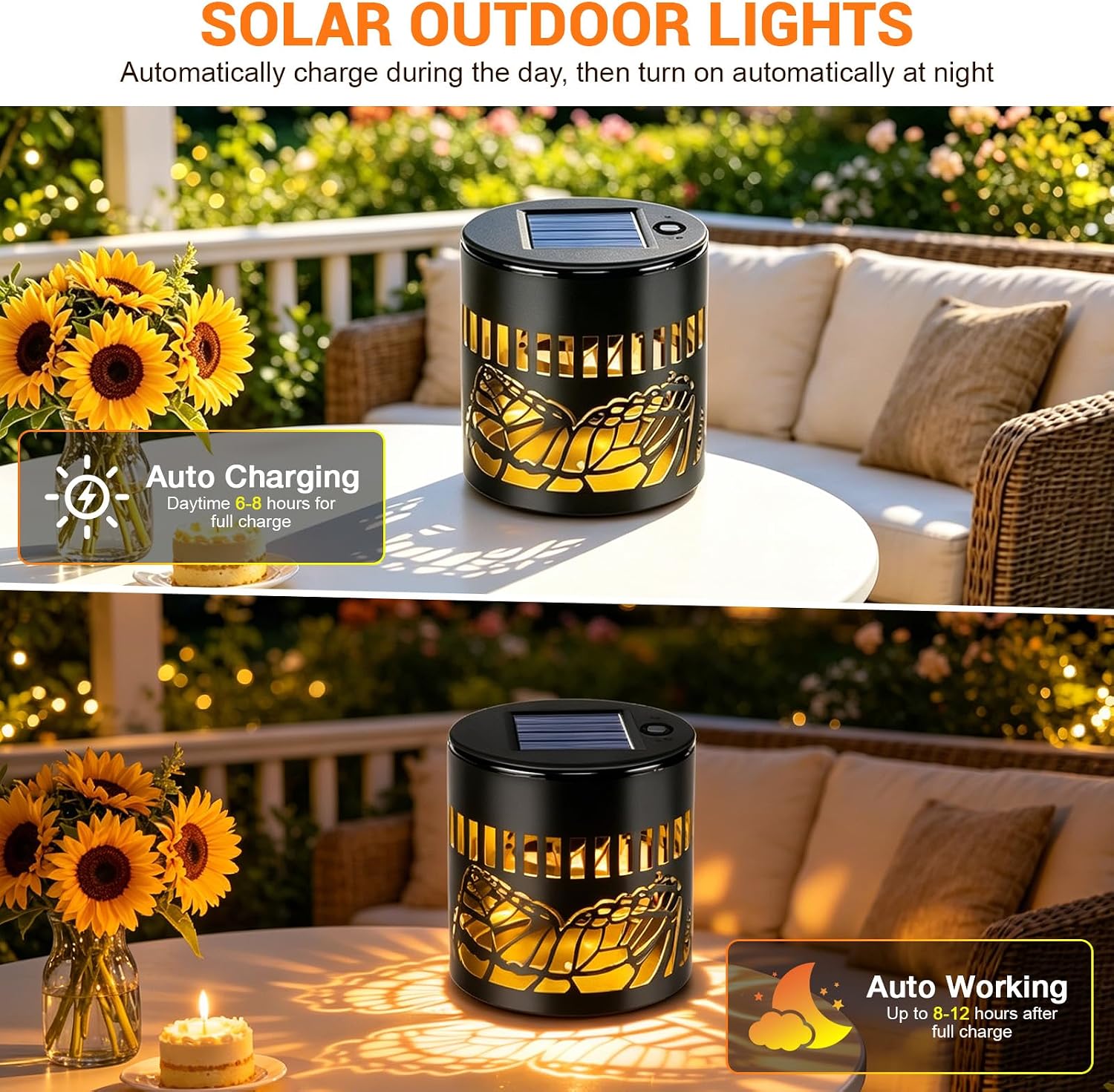 Solar Butterfly Shadow Garden Wall Light