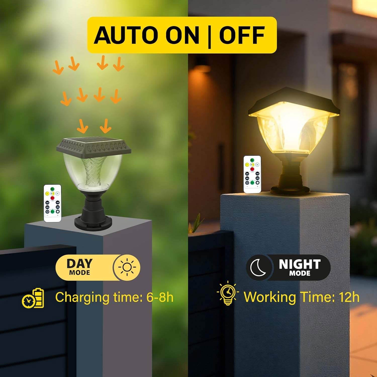 Premium Solar RGB Gate Light With Remote Control for a Stylish & Secure Entrance