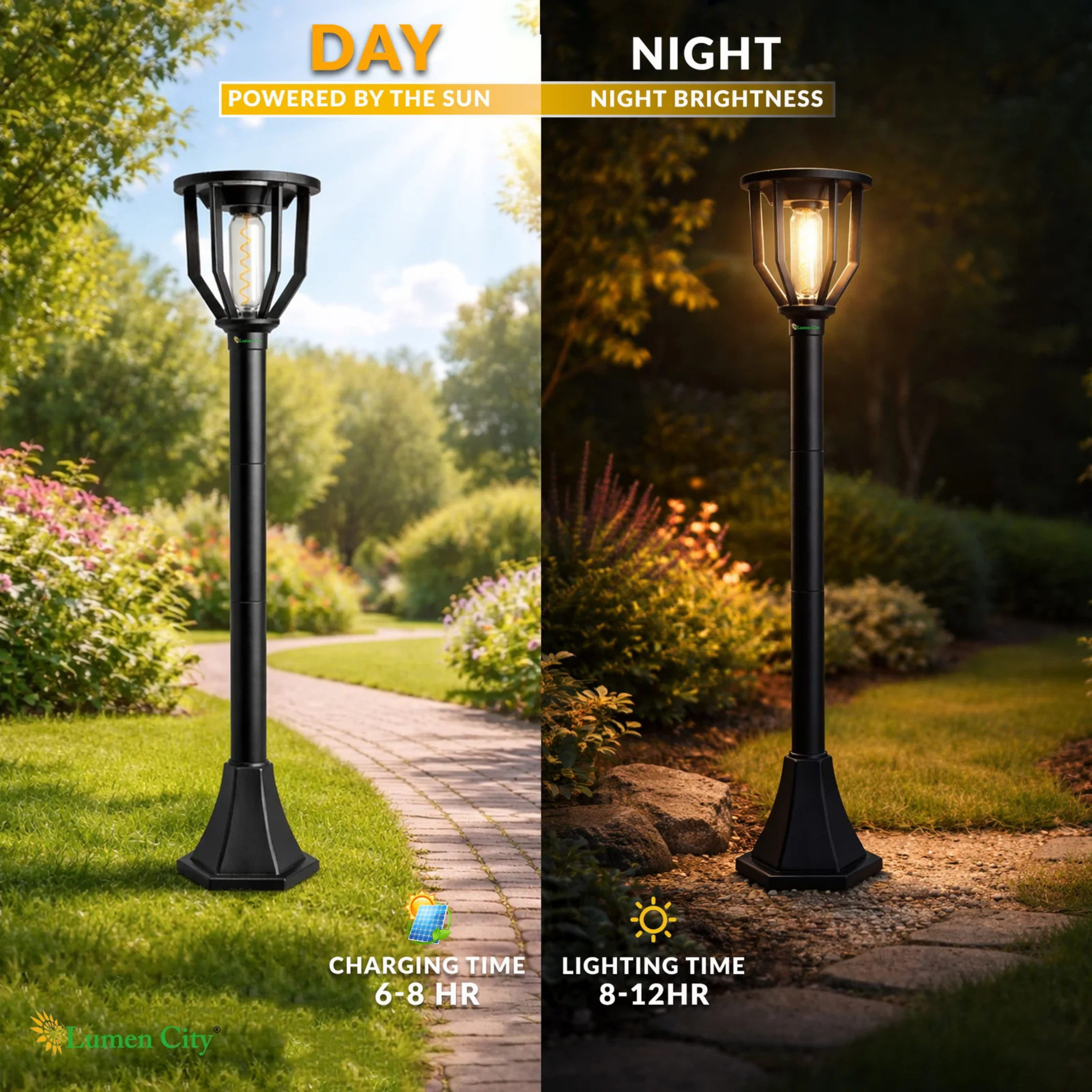 Spiral Solar Powered Outdoor Bollard Light