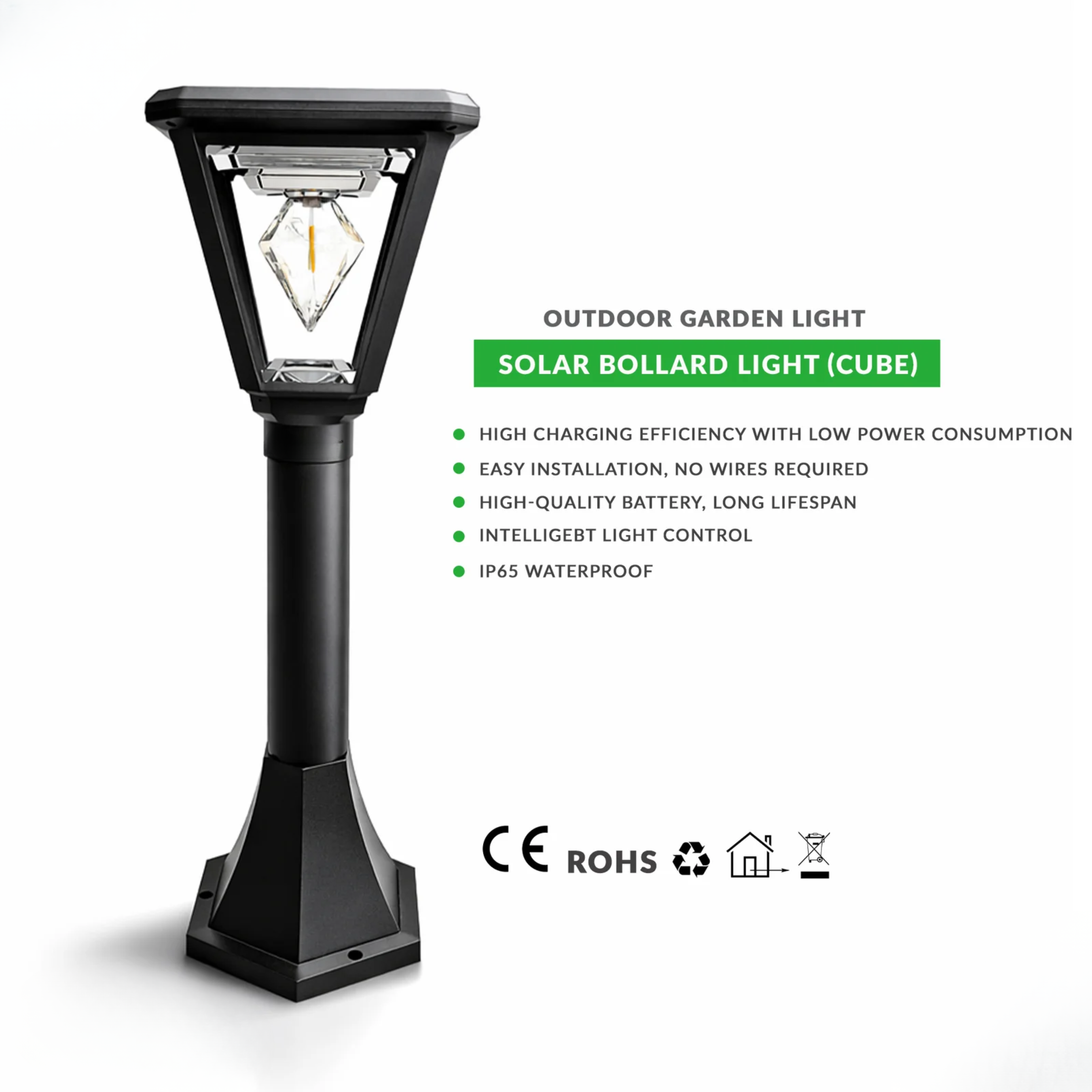 Solar Diamond Bollard Light