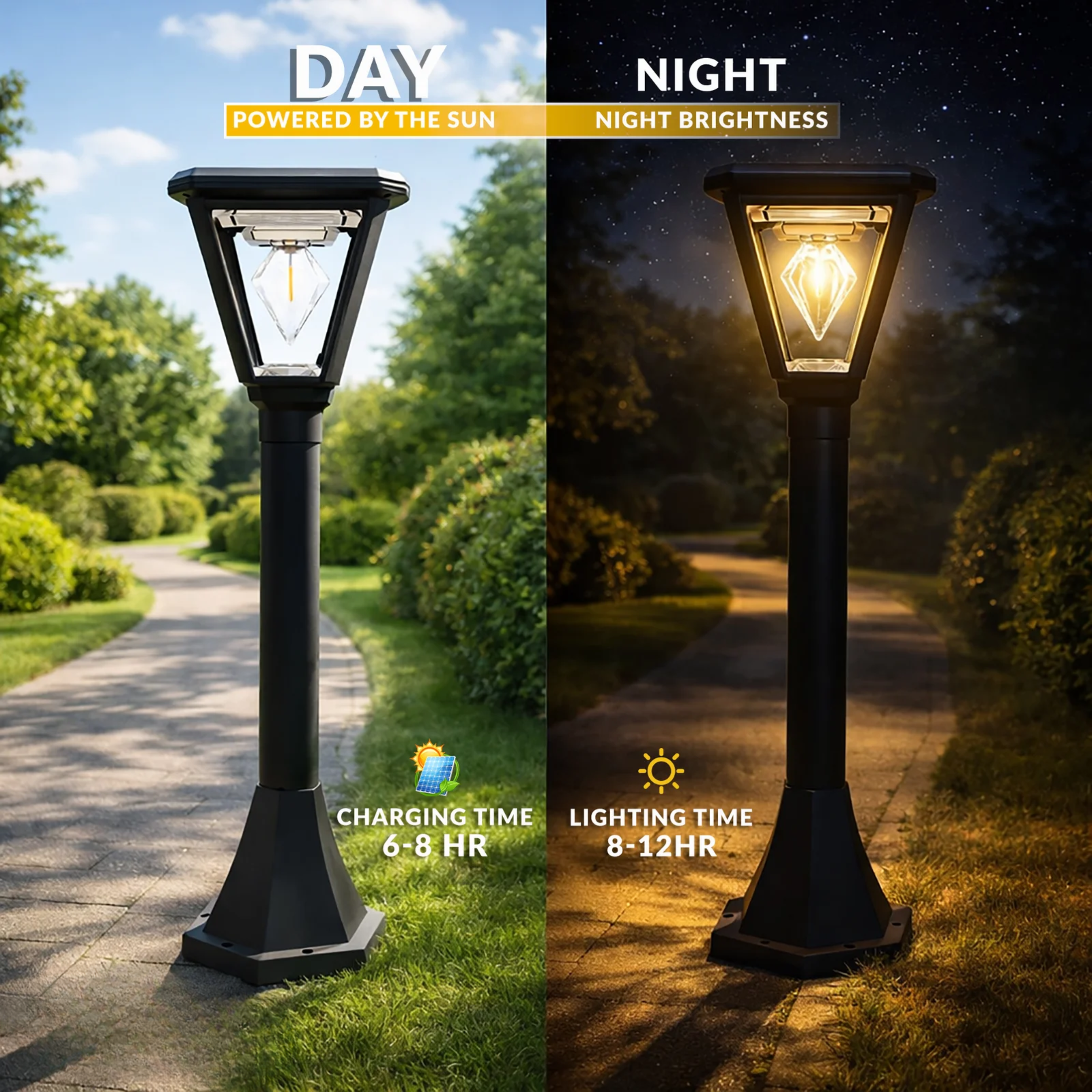 Solar Diamond Bollard Light
