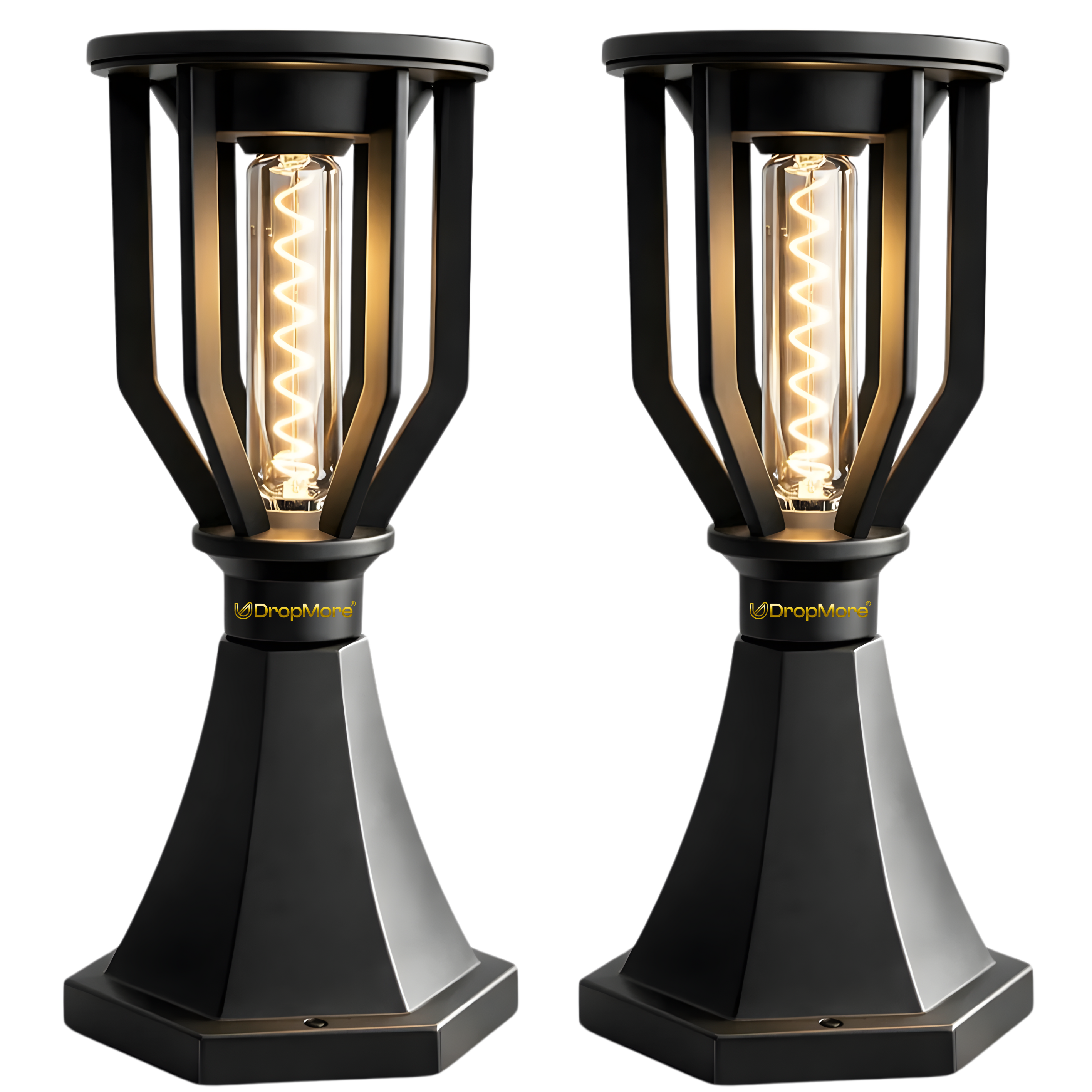 Spiral Solar Powered Outdoor Gate Light | Decorative | LED Warm White | Waterproof Garden, Fence & Pillar Lamp