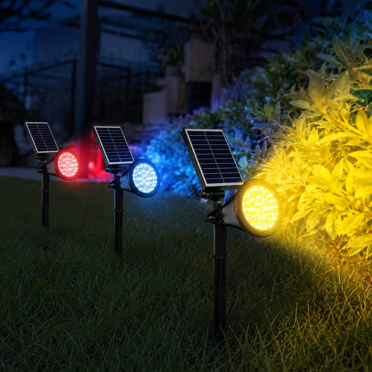 Solar RGB Spotlight with 18 LED