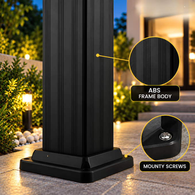 RGB Solar Bollard Light with Remote Control, Color Changing LED For Outdoor