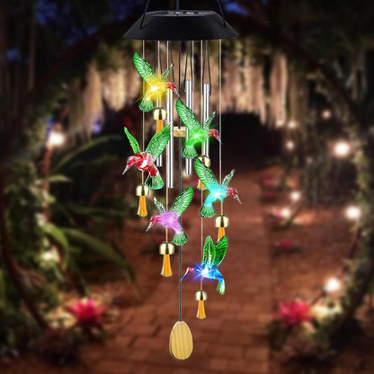 Solar Hummingbird Green Color Wind Chime