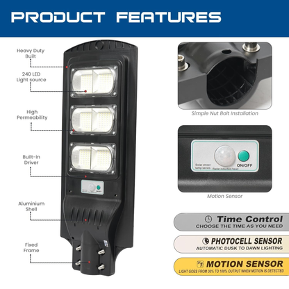240 LED Solar Street Light With Motion Sensor
