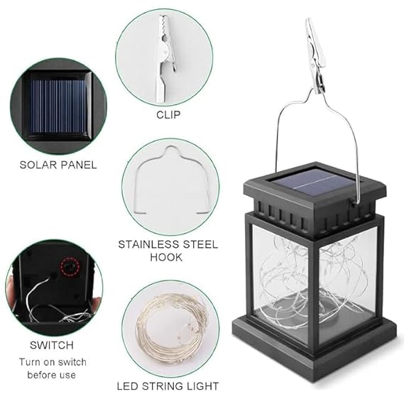 Solar Lantern Lamp Light | Multicolor LEDs | Pack of 2