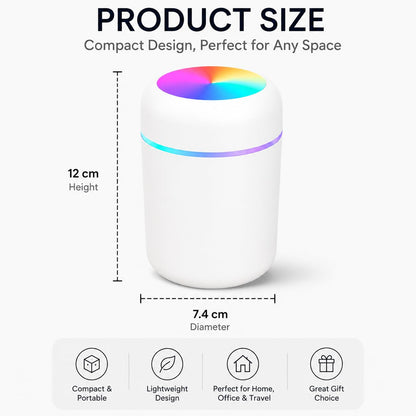 Portable Humidifier with RGB Light | USB C Powered 300ml