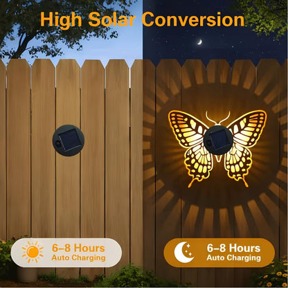 Solar Butterfly Shadow Garden Wall Light