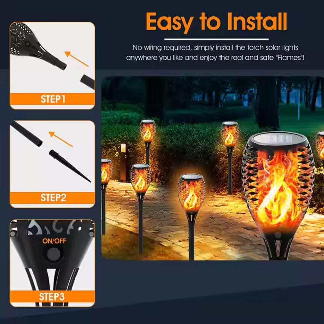 Solar Flame 33 LED Garden Light | Pack of 2/4