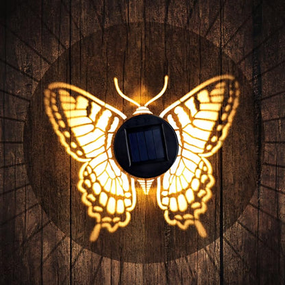 Solar Butterfly Shadow Garden Wall Light