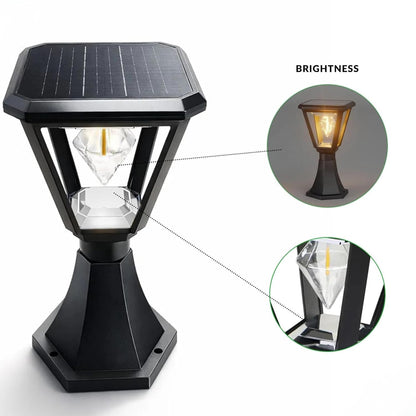 Diamond Cube Solar Powered Outdoor Gate Light | Decorative | LED Warm White | Waterproof Garden, Fence & Pillar Lamp