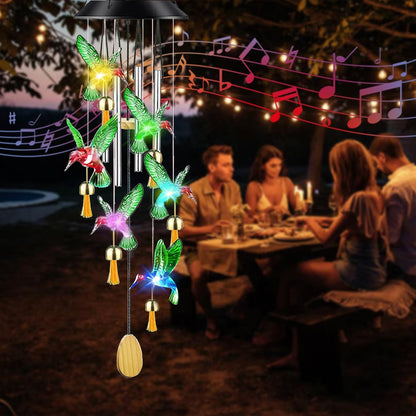 Solar Hummingbird Green Color Wind Chime