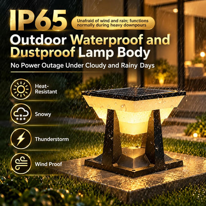 Moonlight Solar Gate Light for Outdoor — 3 Colour Modes Pillar Light, IP65 Waterproof, Auto On/Off Dusk to Dawn, Wireless Solar Lamp for Gate Post, Boundary Wall, Garden, Balcony