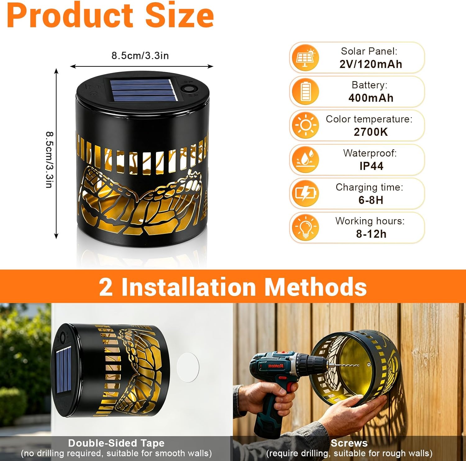 Solar Butterfly Shadow Garden Wall Light
