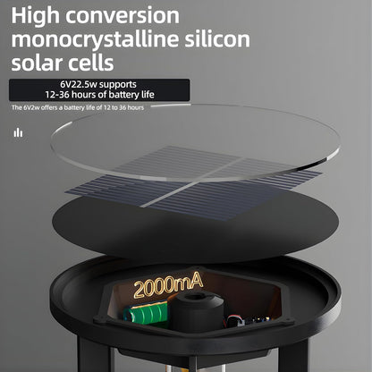 Spiral Solar Powered Outdoor Bollard Light
