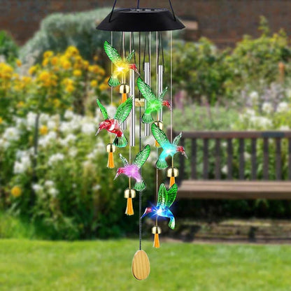 Solar Hummingbird Green Color Wind Chime