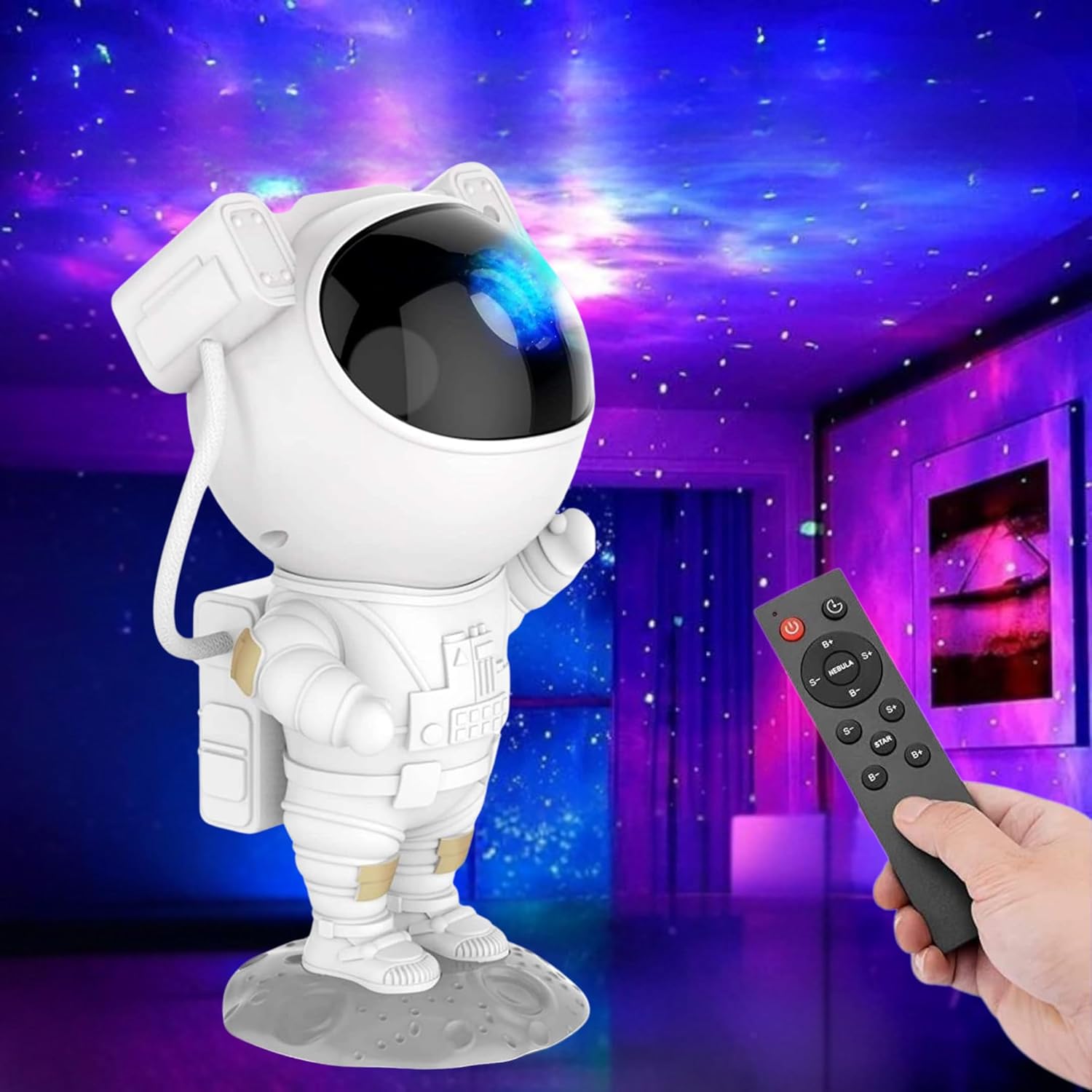 Astronaut Galaxy Projector | 360deg Rotating | 7 Color Modes | Remote Control | Night Light