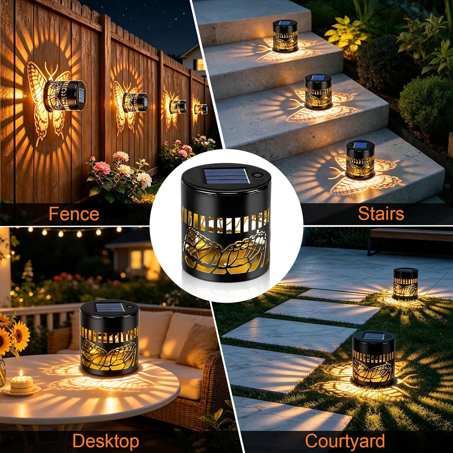 Solar Butterfly Shadow Garden Wall Light