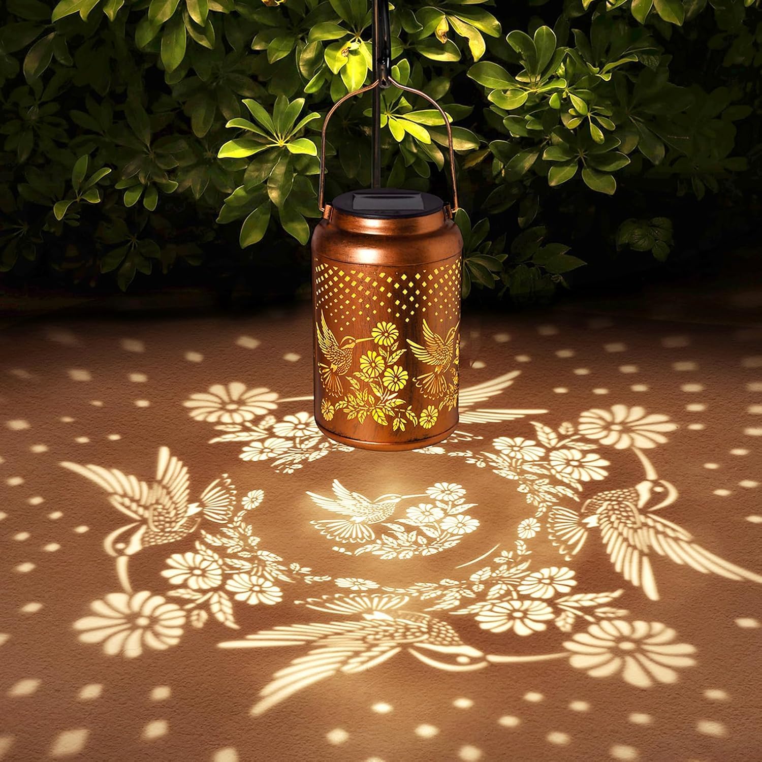Solar Hanging Hummingbird Design Lantern Light