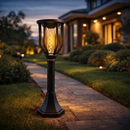 Spiral Solar Powered Outdoor Bollard Light