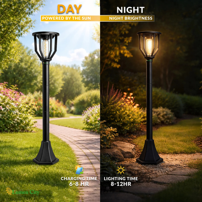 Spiral Solar Powered Outdoor Bollard Light