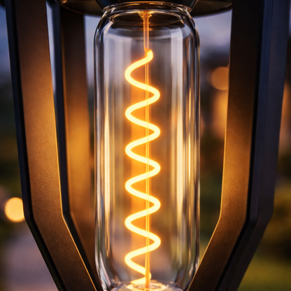 Spiral Solar Powered Outdoor Bollard Light
