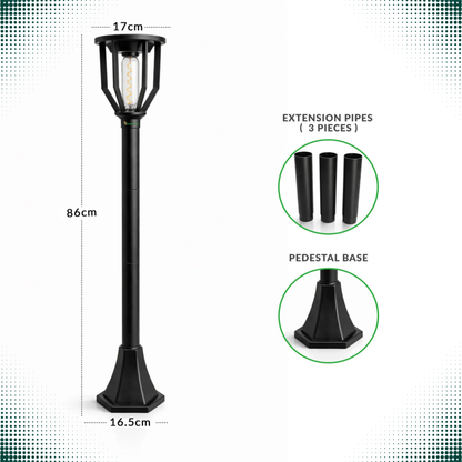 Spiral Solar Powered Outdoor Bollard Light