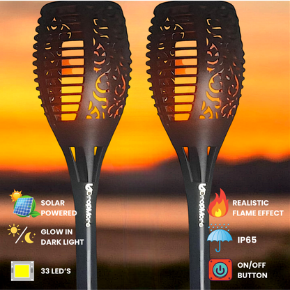 Solar Flame 33 LED Garden Light | Pack of 2/4