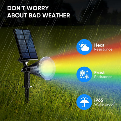 Solar RGB Spotlight with 18 LED