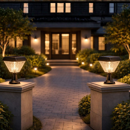 Solar tri color LED lights with remote control for garden gate