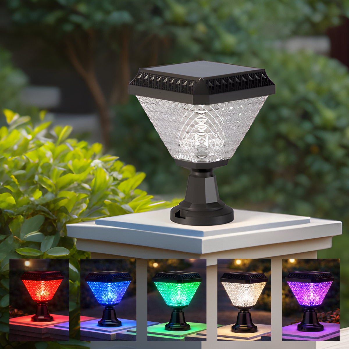 Solar tri color light mounted on a boundary pillar