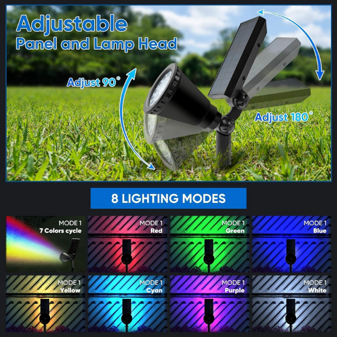 Solar RGB Spotlight with 18 LED